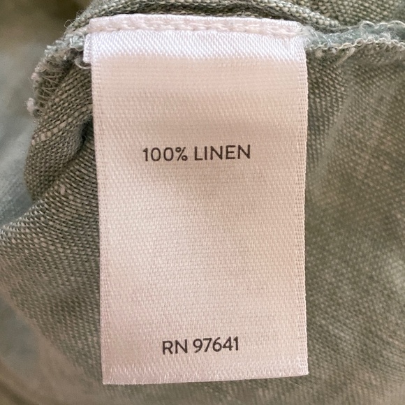 Pure Jill Yarn Dyed 100% Linen Tunic Blouse Button Front Light Green Sz XL - Picture 11 of 16
